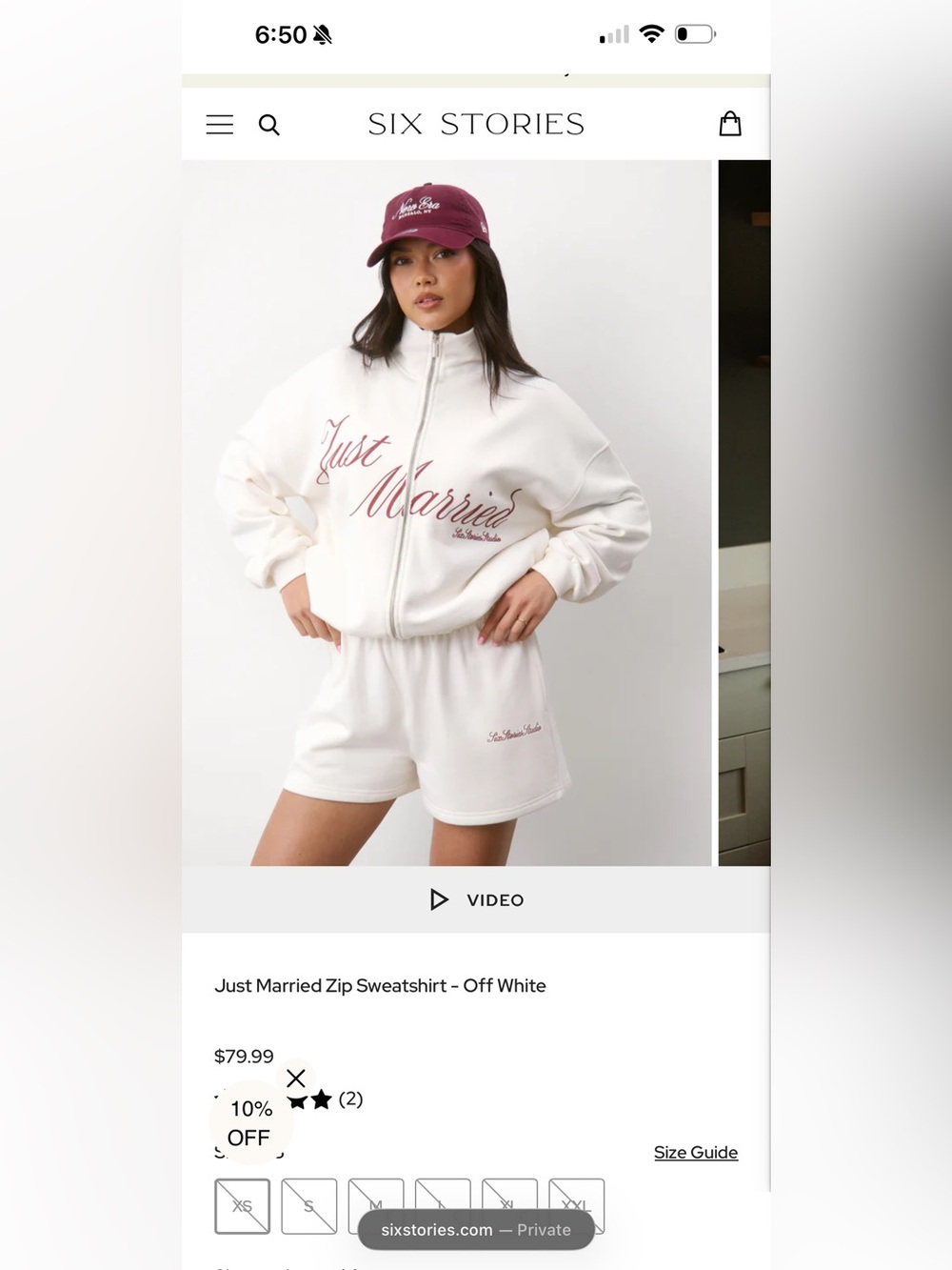 Six Stories Just Married Zip Sweatshirt - Off White - XS